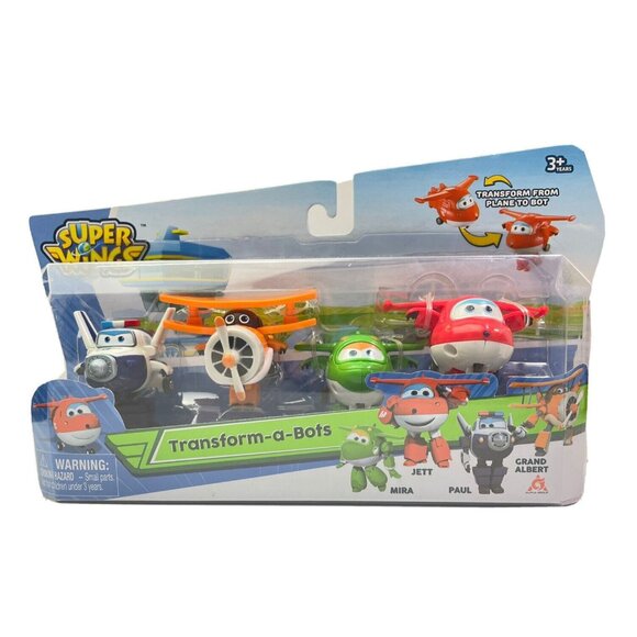 NEW~SUPER WINGS~Transform -a-Bots~ 4 Pack Of Jett Paul Mira Grand Albert (#8832) - Picture 1 of 3